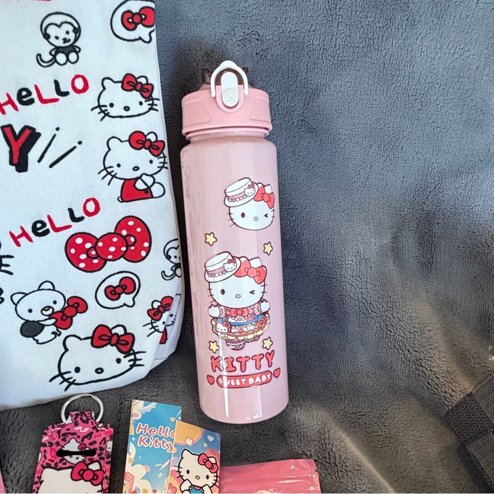 ❤️Sanrio Hello Kitty Canvas Zippered Tote & 20+ Accessories -Earbuds, Pillowcase - Picture 10 of 10
